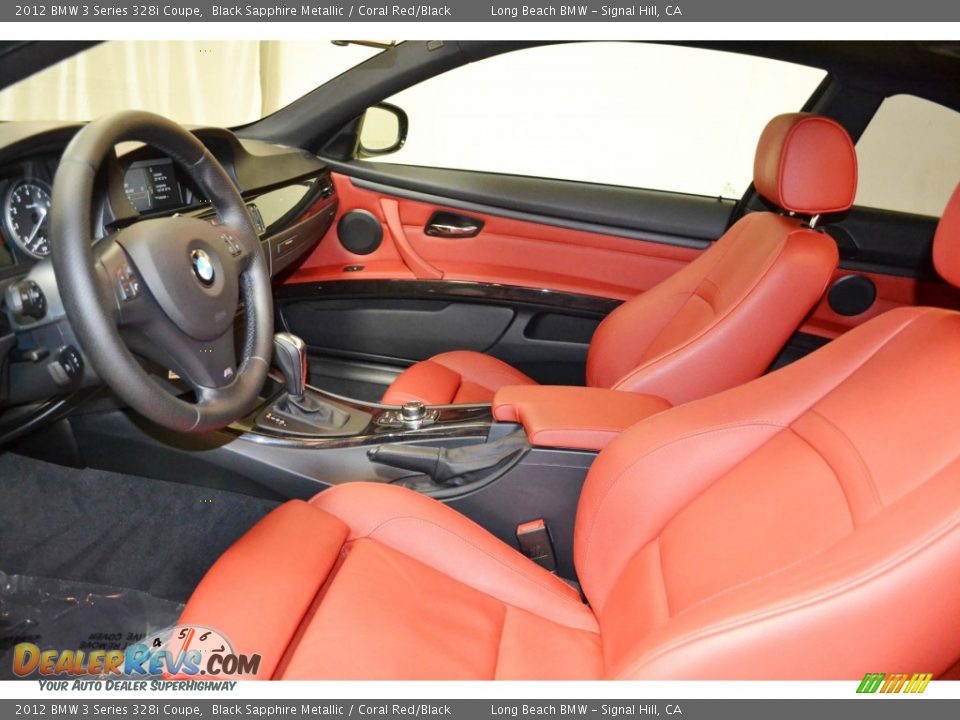 2012 BMW 3 Series 328i Coupe Black Sapphire Metallic / Coral Red/Black Photo #12