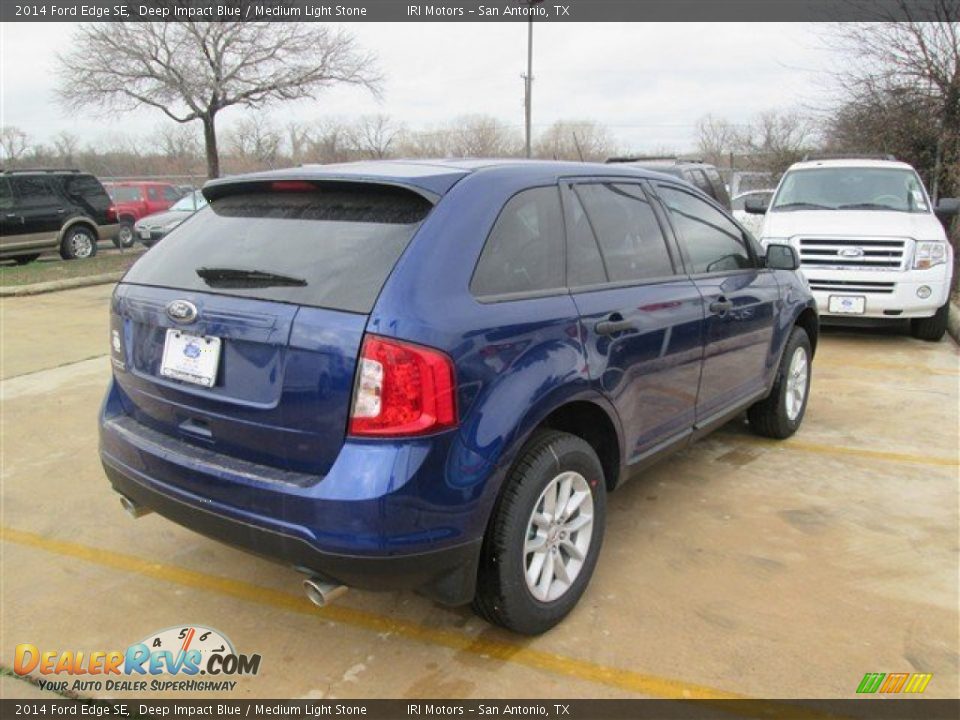 2014 Ford Edge SE Deep Impact Blue / Medium Light Stone Photo #7