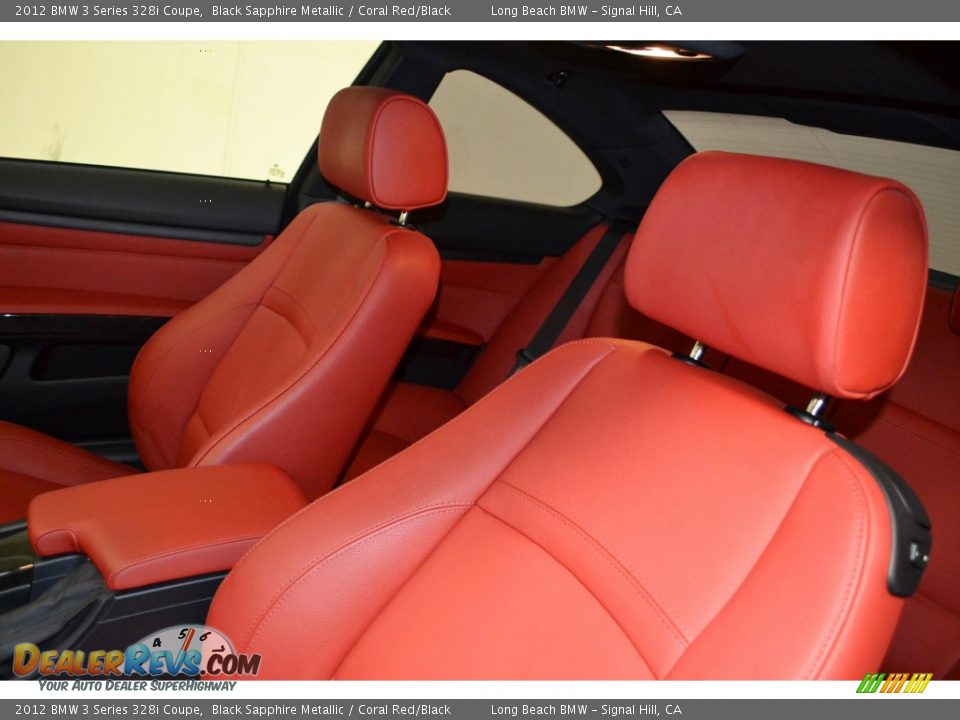 2012 BMW 3 Series 328i Coupe Black Sapphire Metallic / Coral Red/Black Photo #13