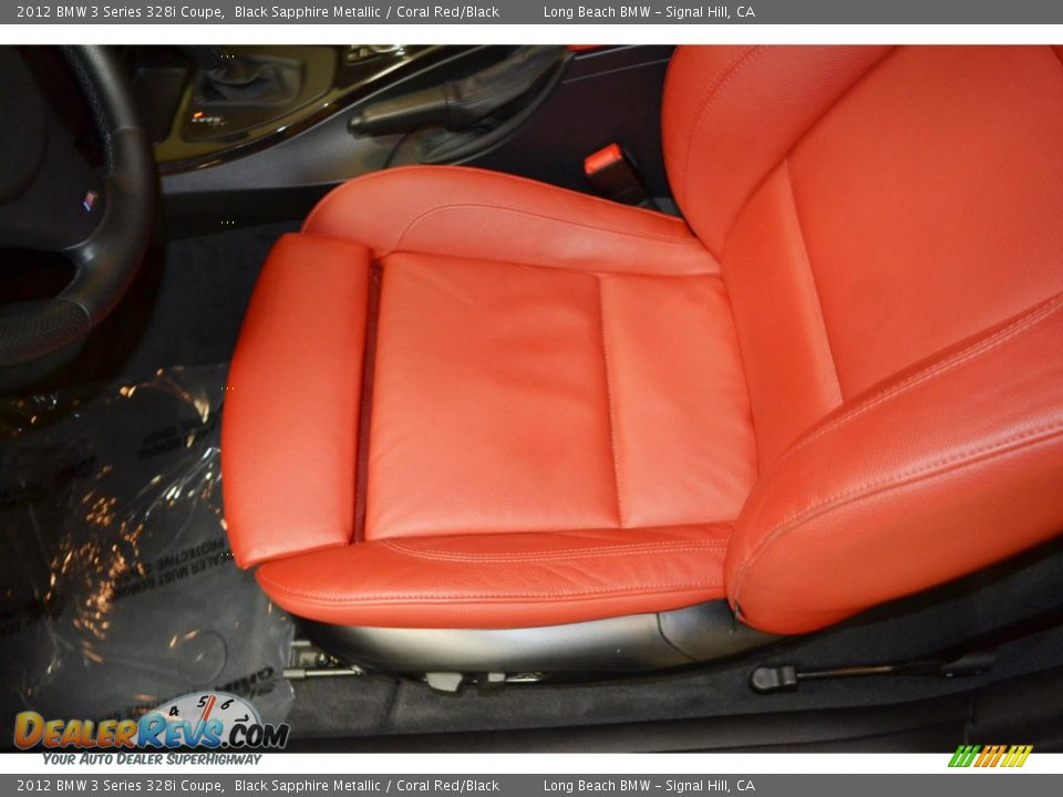 2012 BMW 3 Series 328i Coupe Black Sapphire Metallic / Coral Red/Black Photo #14