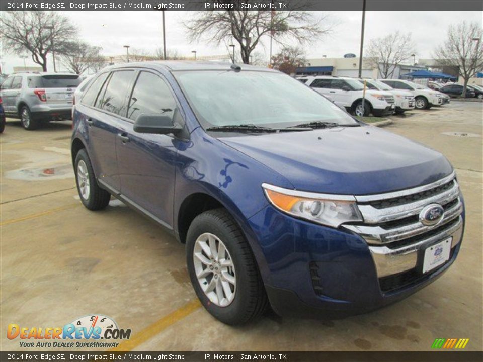 2014 Ford Edge SE Deep Impact Blue / Medium Light Stone Photo #9