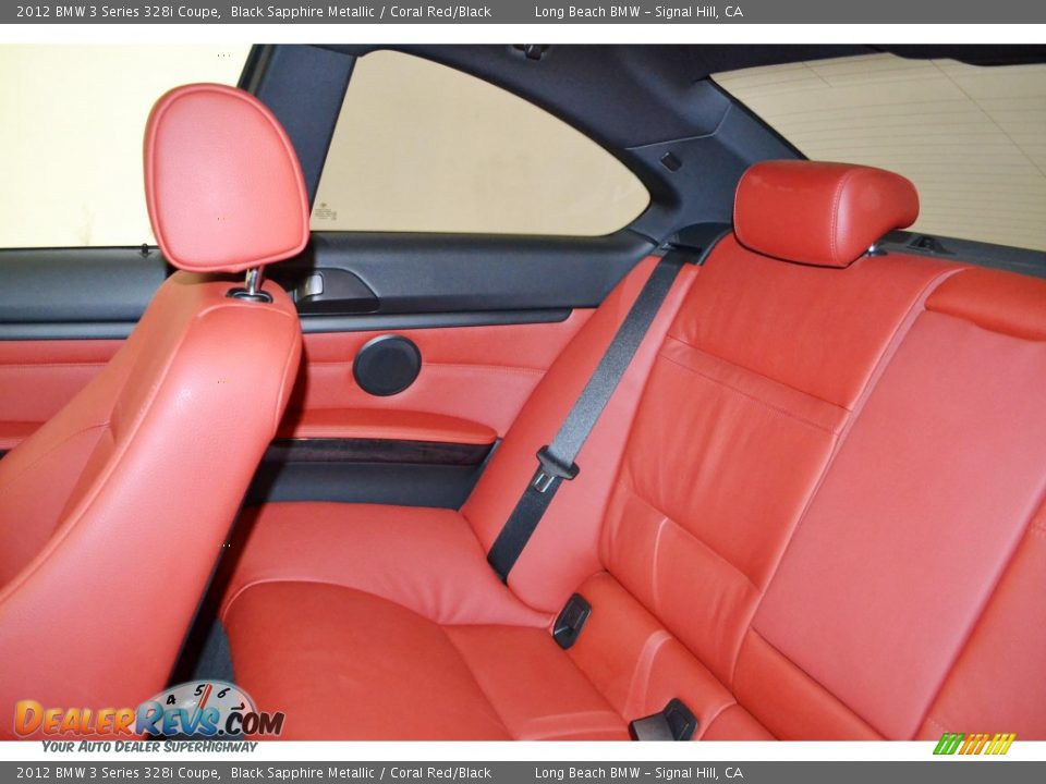 2012 BMW 3 Series 328i Coupe Black Sapphire Metallic / Coral Red/Black Photo #17