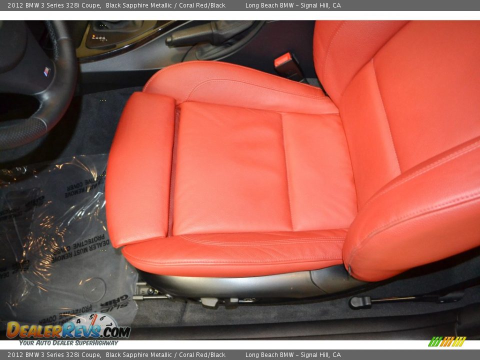 2012 BMW 3 Series 328i Coupe Black Sapphire Metallic / Coral Red/Black Photo #18