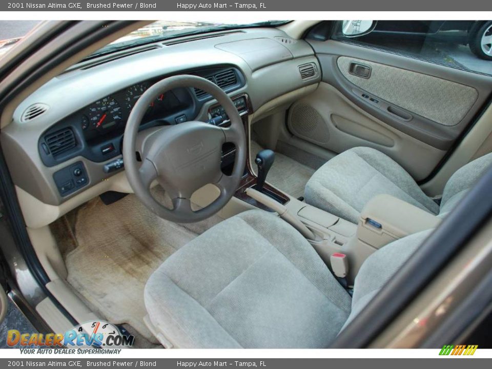 2001 Nissan Altima GXE Brushed Pewter / Blond Photo #14