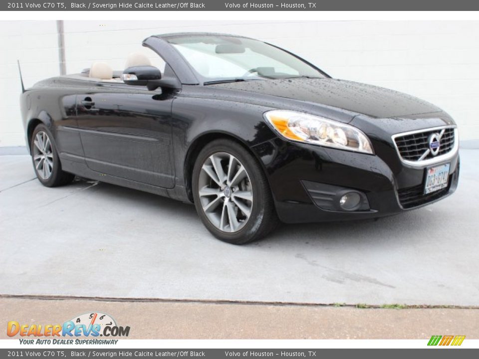 2011 Volvo C70 T5 Black / Soverign Hide Calcite Leather/Off Black Photo #1