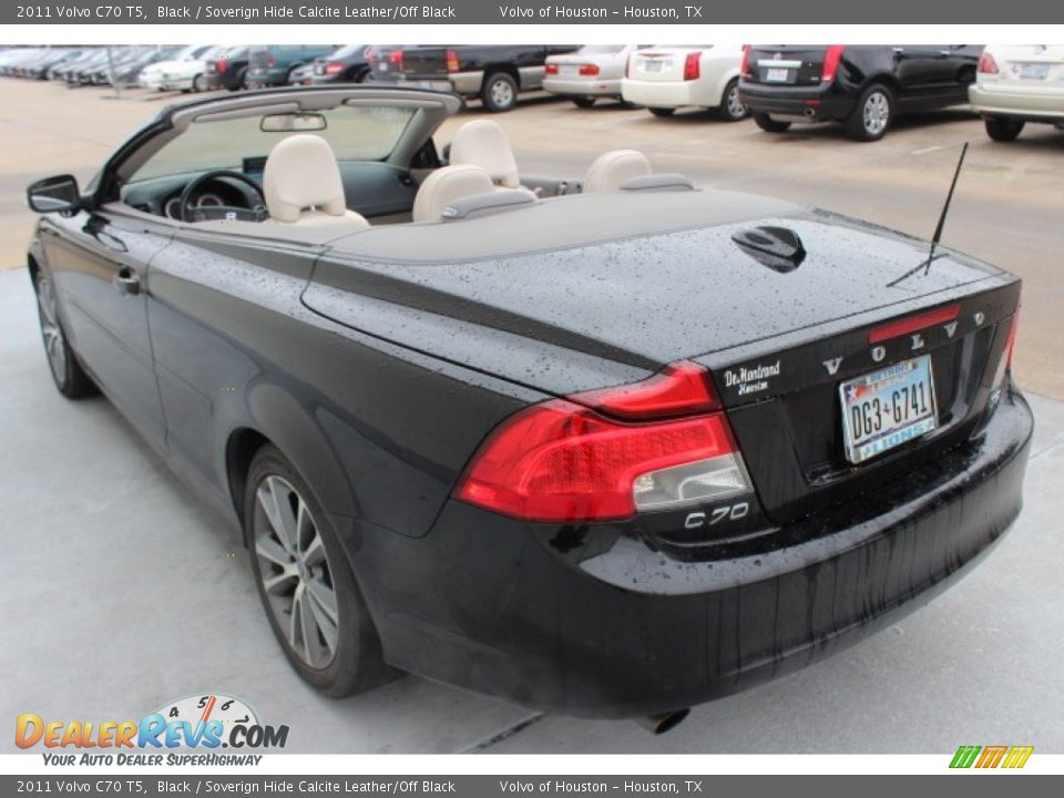 2011 Volvo C70 T5 Black / Soverign Hide Calcite Leather/Off Black Photo #4