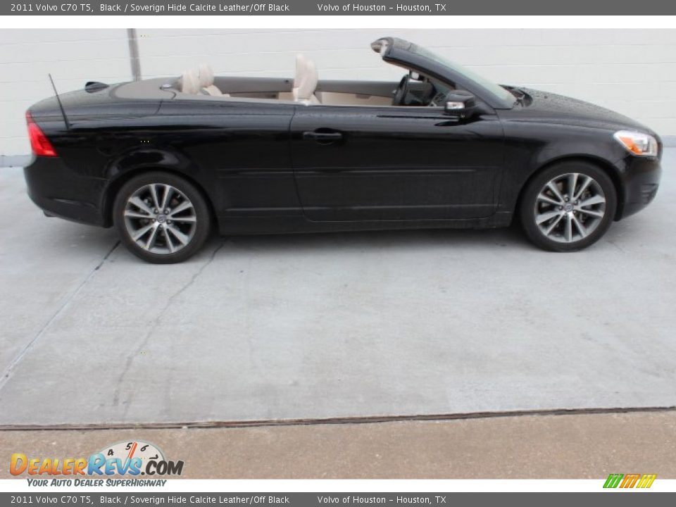 2011 Volvo C70 T5 Black / Soverign Hide Calcite Leather/Off Black Photo #7