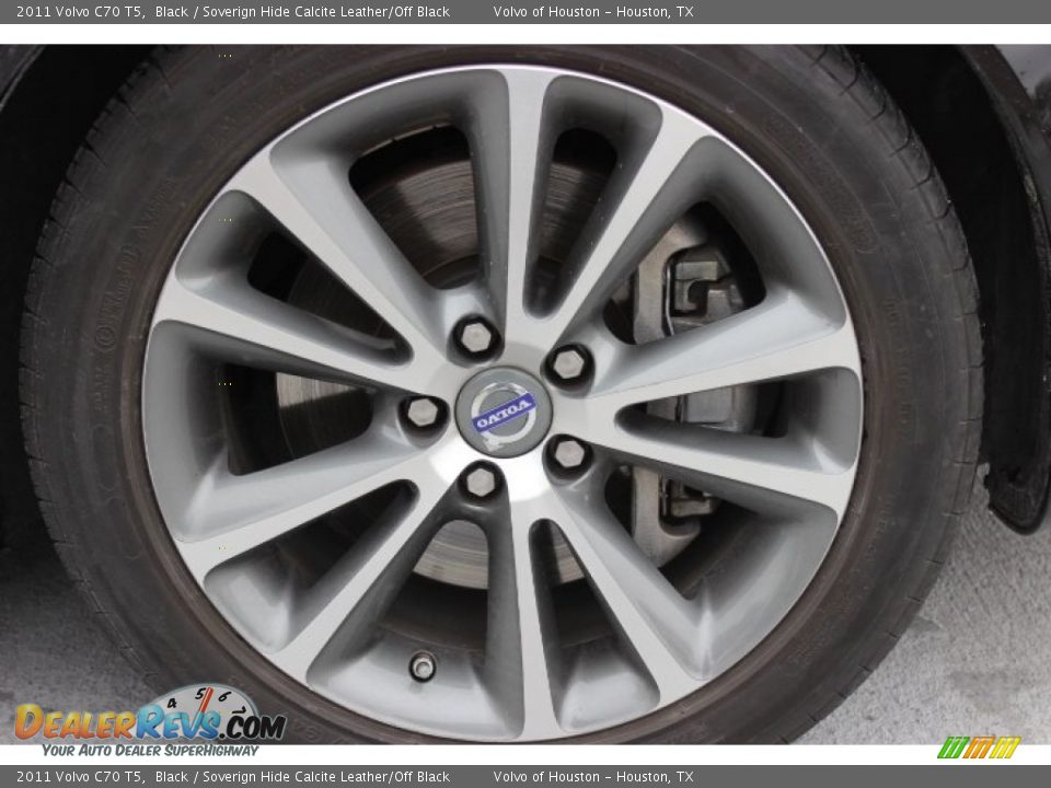 2011 Volvo C70 T5 Black / Soverign Hide Calcite Leather/Off Black Photo #8