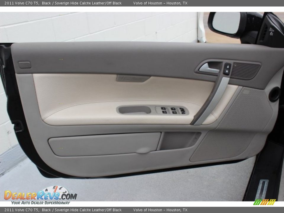 2011 Volvo C70 T5 Black / Soverign Hide Calcite Leather/Off Black Photo #9