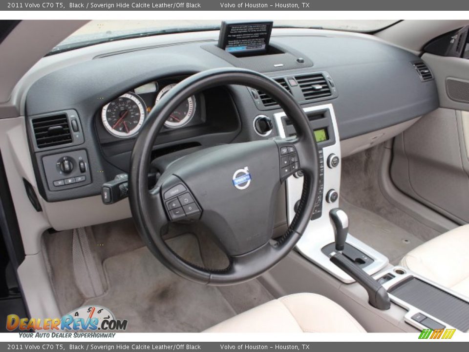 2011 Volvo C70 T5 Black / Soverign Hide Calcite Leather/Off Black Photo #11