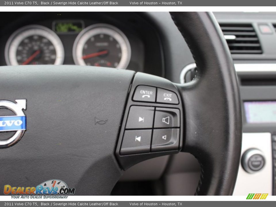 2011 Volvo C70 T5 Black / Soverign Hide Calcite Leather/Off Black Photo #24