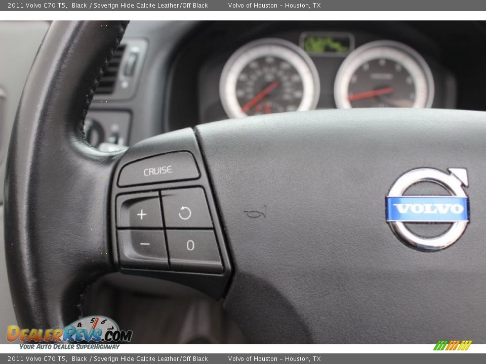 2011 Volvo C70 T5 Black / Soverign Hide Calcite Leather/Off Black Photo #25