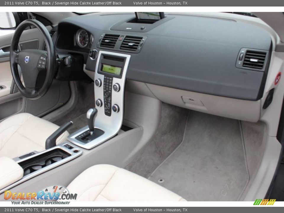 2011 Volvo C70 T5 Black / Soverign Hide Calcite Leather/Off Black Photo #30