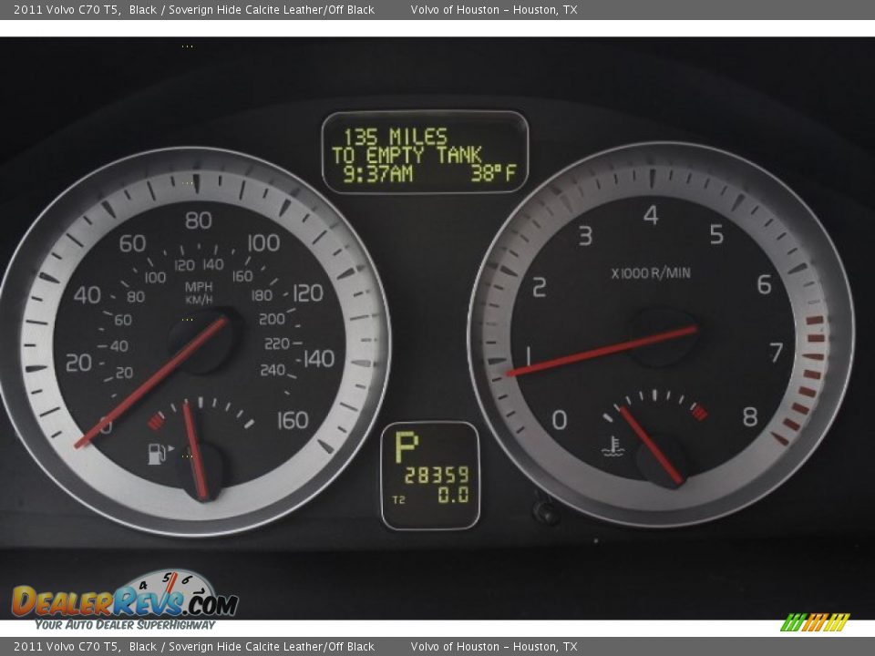 2011 Volvo C70 T5 Black / Soverign Hide Calcite Leather/Off Black Photo #33