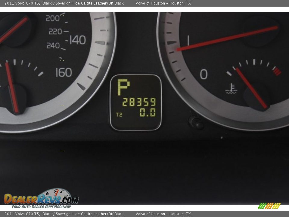 2011 Volvo C70 T5 Black / Soverign Hide Calcite Leather/Off Black Photo #34