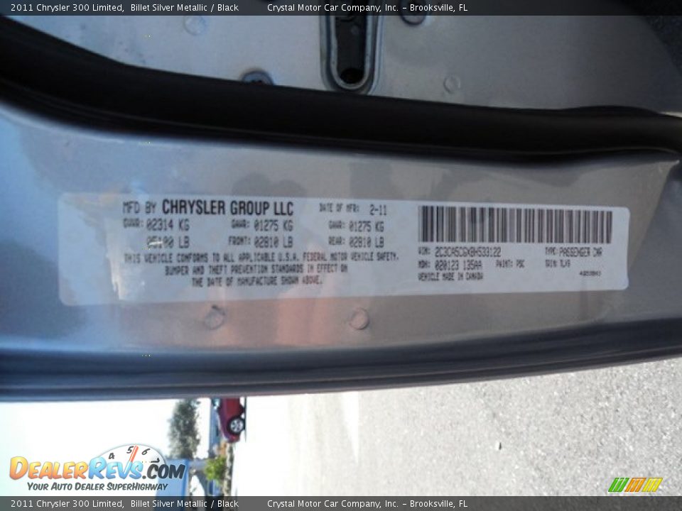 2011 Chrysler 300 Limited Billet Silver Metallic / Black Photo #22
