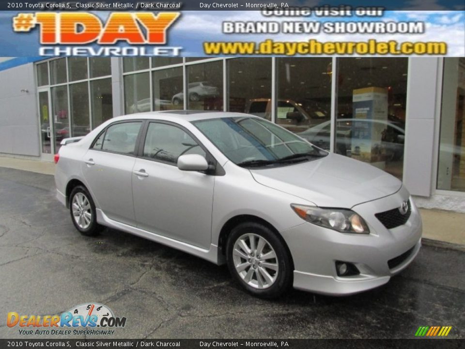 2010 Toyota Corolla S Classic Silver Metallic / Dark Charcoal Photo #1