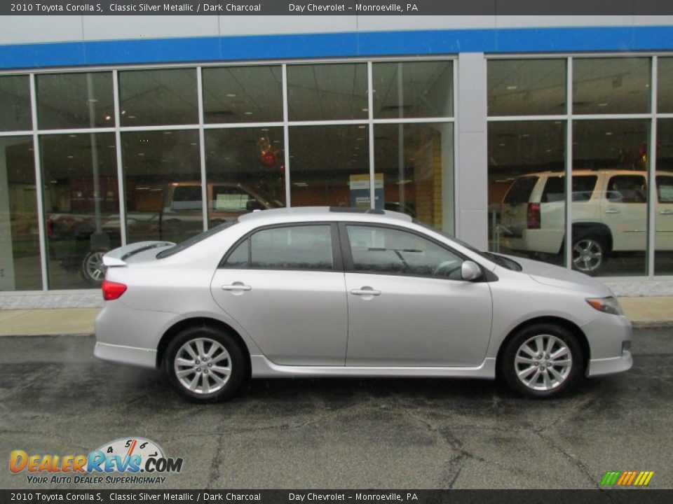 2010 Toyota Corolla S Classic Silver Metallic / Dark Charcoal Photo #2