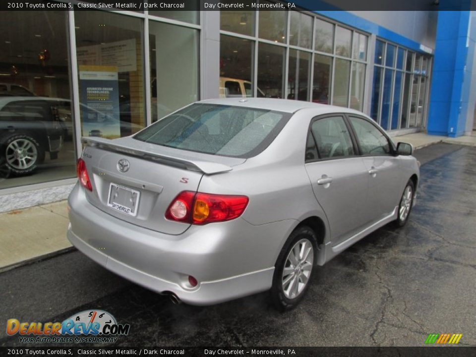 2010 Toyota Corolla S Classic Silver Metallic / Dark Charcoal Photo #3