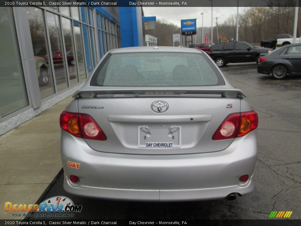 2010 Toyota Corolla S Classic Silver Metallic / Dark Charcoal Photo #4