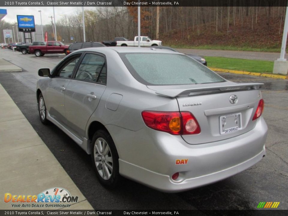 2010 Toyota Corolla S Classic Silver Metallic / Dark Charcoal Photo #5