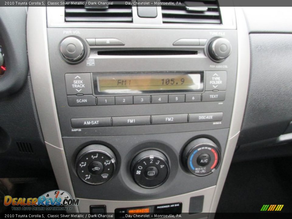 2010 Toyota Corolla S Classic Silver Metallic / Dark Charcoal Photo #15