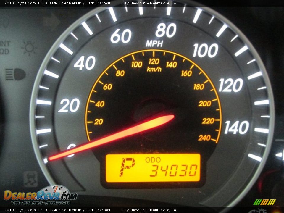 2010 Toyota Corolla S Classic Silver Metallic / Dark Charcoal Photo #20