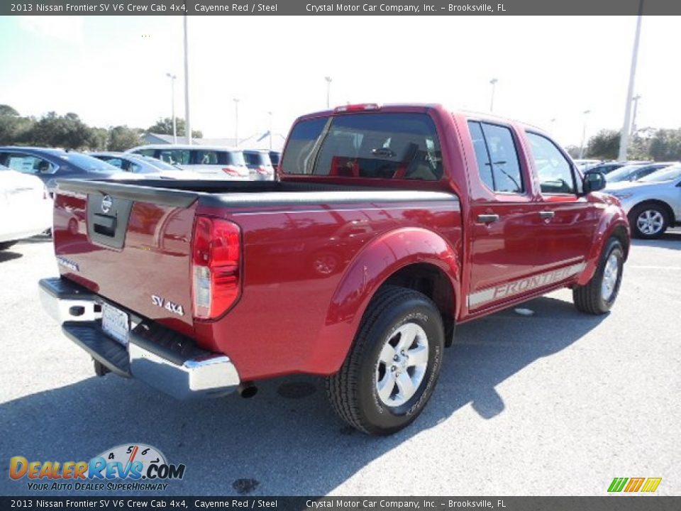 2013 Nissan Frontier SV V6 Crew Cab 4x4 Cayenne Red / Steel Photo #8