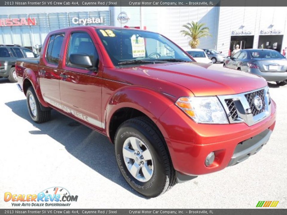 2013 Nissan Frontier SV V6 Crew Cab 4x4 Cayenne Red / Steel Photo #10