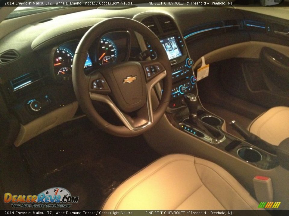 2014 Chevrolet Malibu LTZ White Diamond Tricoat / Cocoa/Light Neutral Photo #7