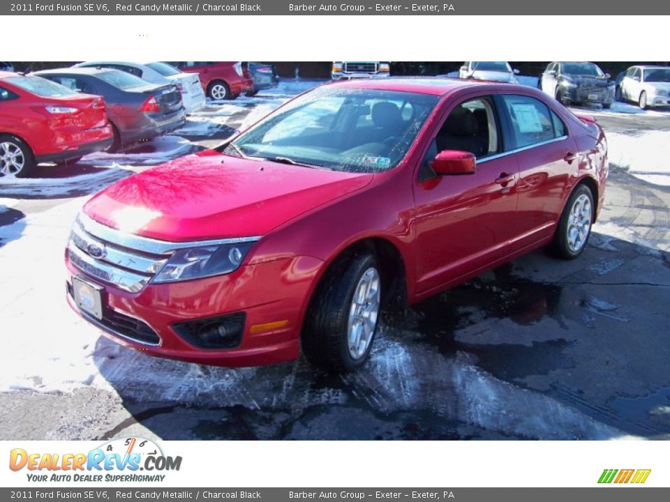 2011 Ford Fusion SE V6 Red Candy Metallic / Charcoal Black Photo #1