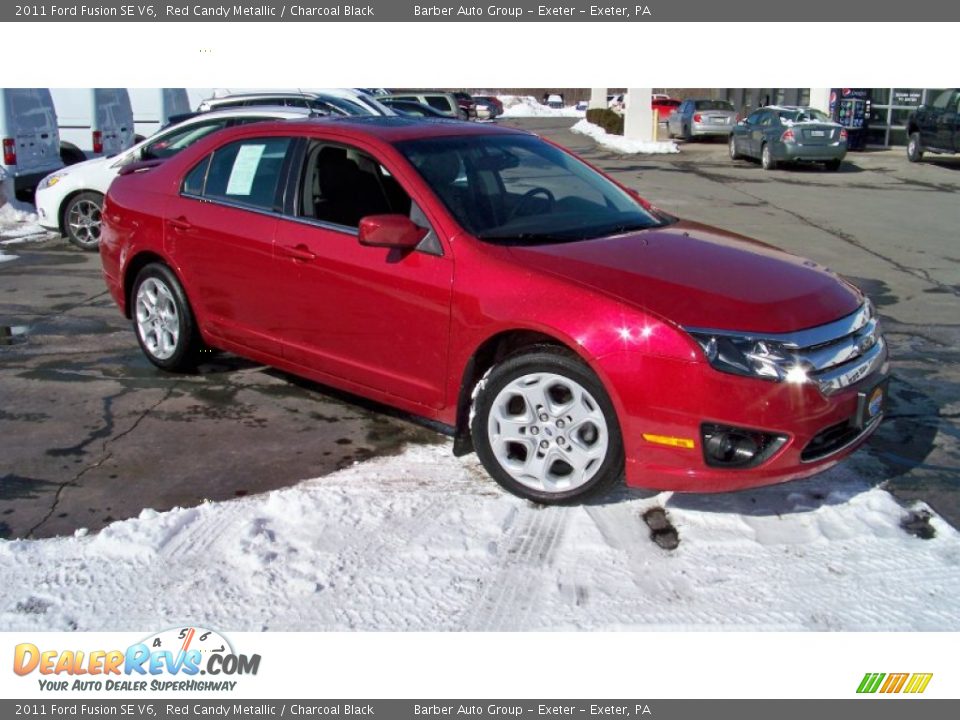 2011 Ford Fusion SE V6 Red Candy Metallic / Charcoal Black Photo #3