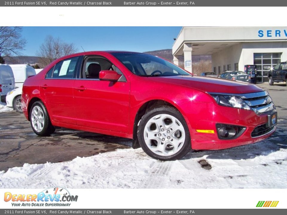 2011 Ford Fusion SE V6 Red Candy Metallic / Charcoal Black Photo #22
