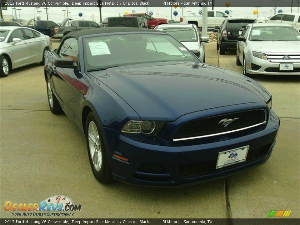 2013 Ford Mustang V6 Convertible Deep Impact Blue Metallic / Charcoal Black Photo #7