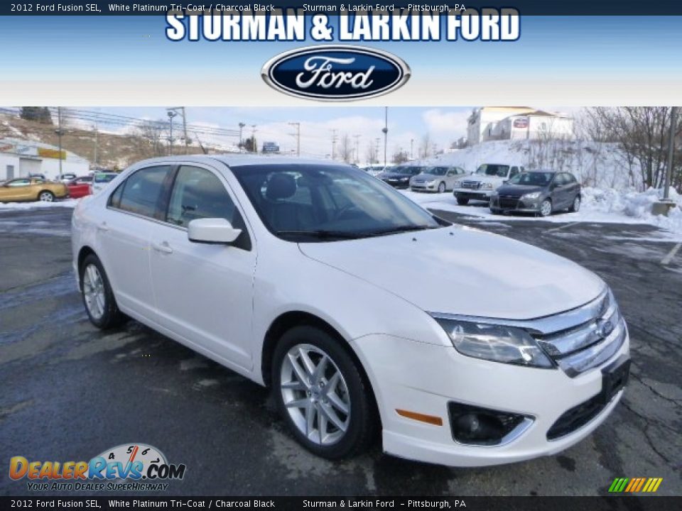 2012 Ford Fusion SEL White Platinum Tri-Coat / Charcoal Black Photo #1