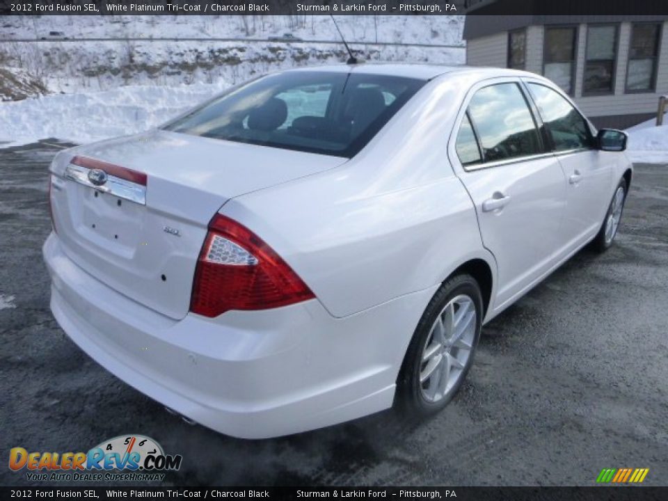 2012 Ford Fusion SEL White Platinum Tri-Coat / Charcoal Black Photo #2