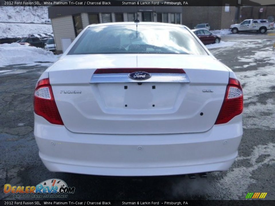 2012 Ford Fusion SEL White Platinum Tri-Coat / Charcoal Black Photo #3
