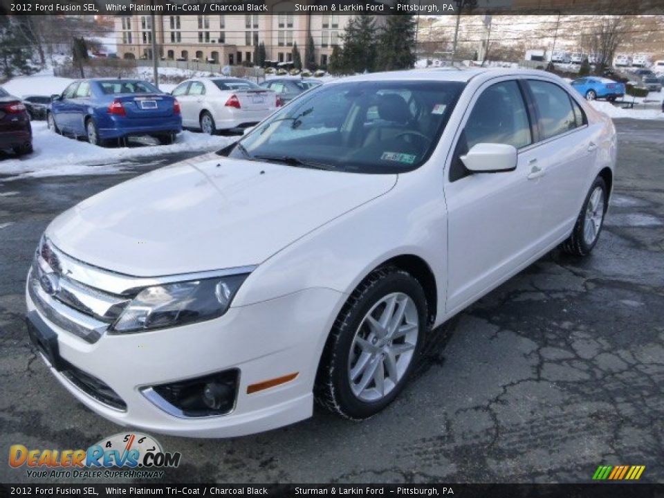 2012 Ford Fusion SEL White Platinum Tri-Coat / Charcoal Black Photo #5