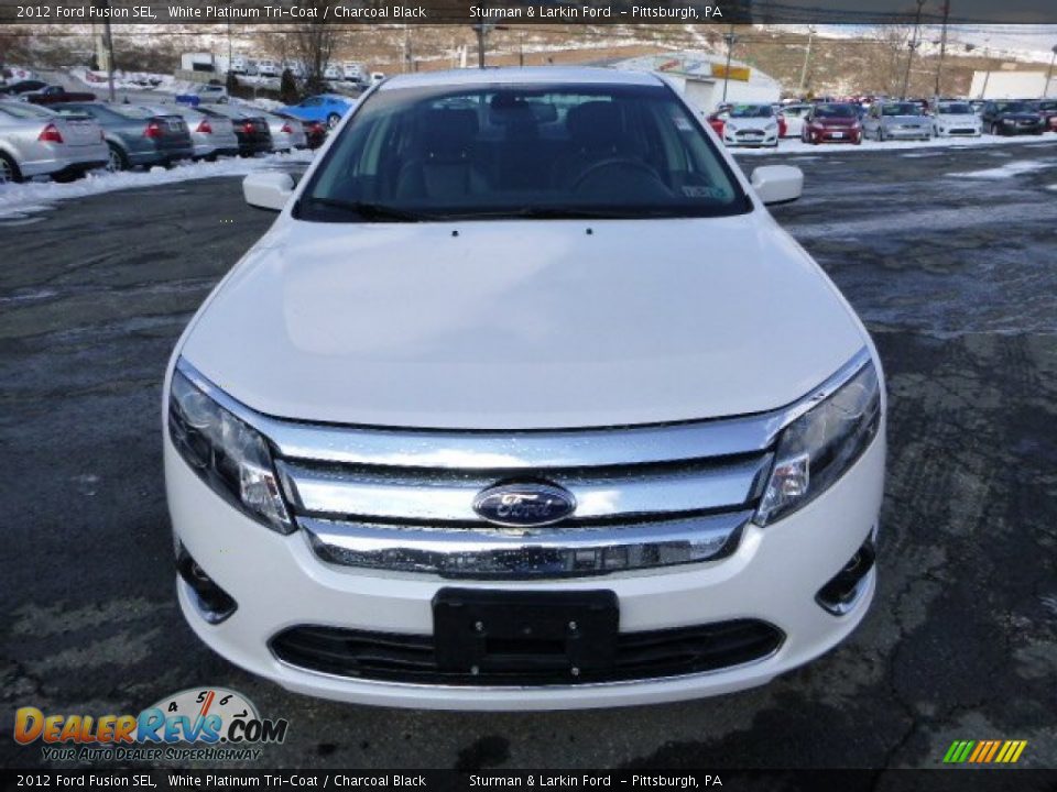 2012 Ford Fusion SEL White Platinum Tri-Coat / Charcoal Black Photo #6