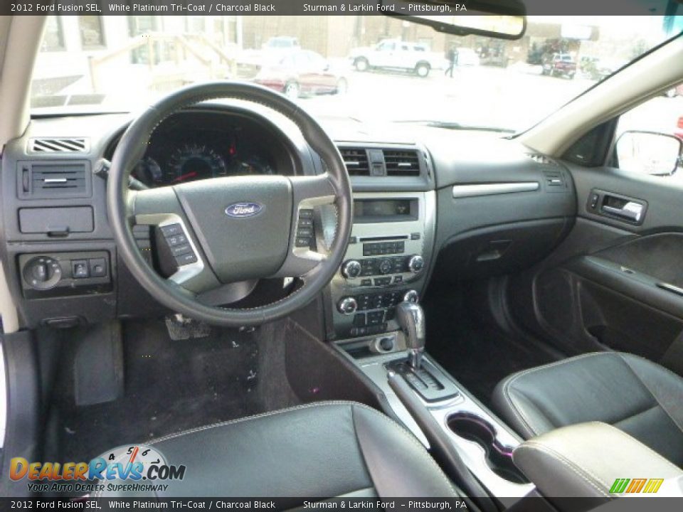 2012 Ford Fusion SEL White Platinum Tri-Coat / Charcoal Black Photo #10