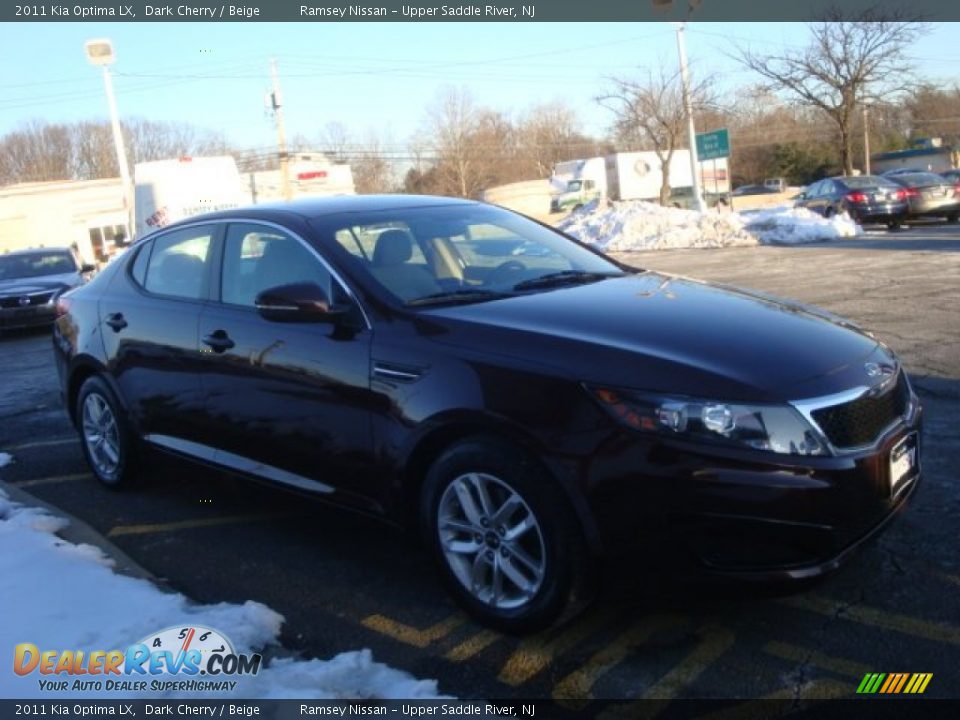 2011 Kia Optima LX Dark Cherry / Beige Photo #3