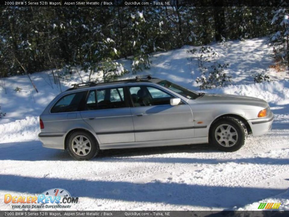 2000 BMW 5 Series 528i Wagon Aspen Silver Metallic / Black Photo #4
