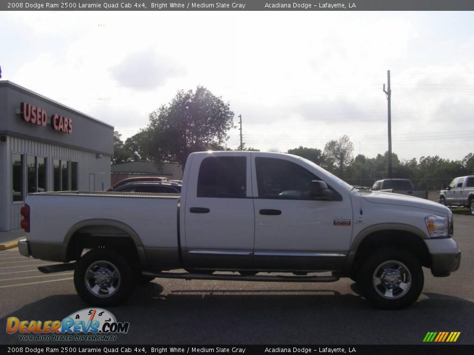 2008 Dodge Ram 2500 Laramie Quad Cab 4x4 Bright White / Medium Slate Gray Photo #2