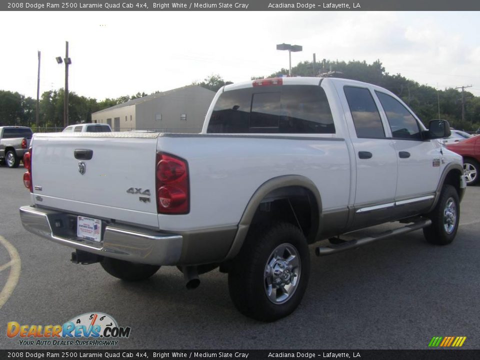 2008 Dodge Ram 2500 Laramie Quad Cab 4x4 Bright White / Medium Slate Gray Photo #3