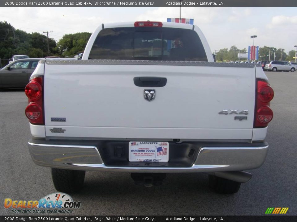 2008 Dodge Ram 2500 Laramie Quad Cab 4x4 Bright White / Medium Slate Gray Photo #4