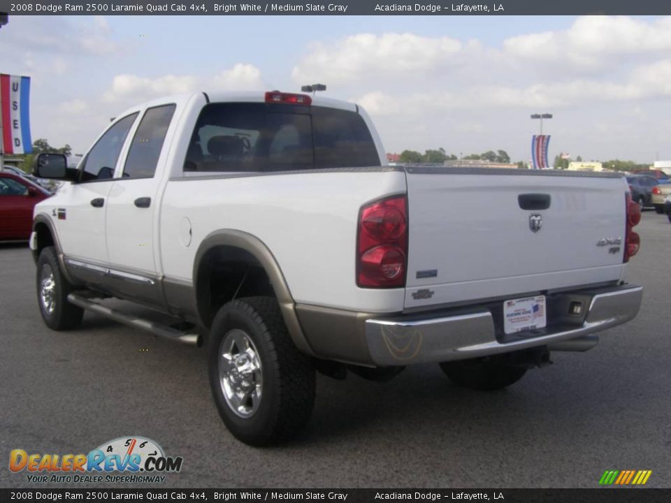 2008 Dodge Ram 2500 Laramie Quad Cab 4x4 Bright White / Medium Slate Gray Photo #5