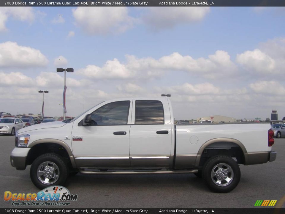 2008 Dodge Ram 2500 Laramie Quad Cab 4x4 Bright White / Medium Slate Gray Photo #6