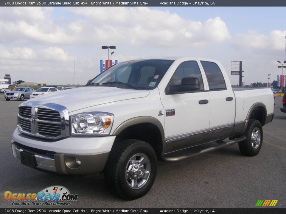 2008 Dodge Ram 2500 Laramie Quad Cab 4x4 Bright White / Medium Slate Gray Photo #7