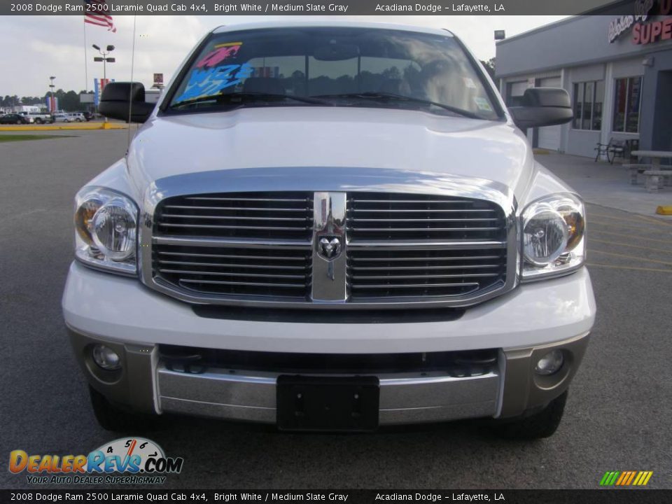 2008 Dodge Ram 2500 Laramie Quad Cab 4x4 Bright White / Medium Slate Gray Photo #8