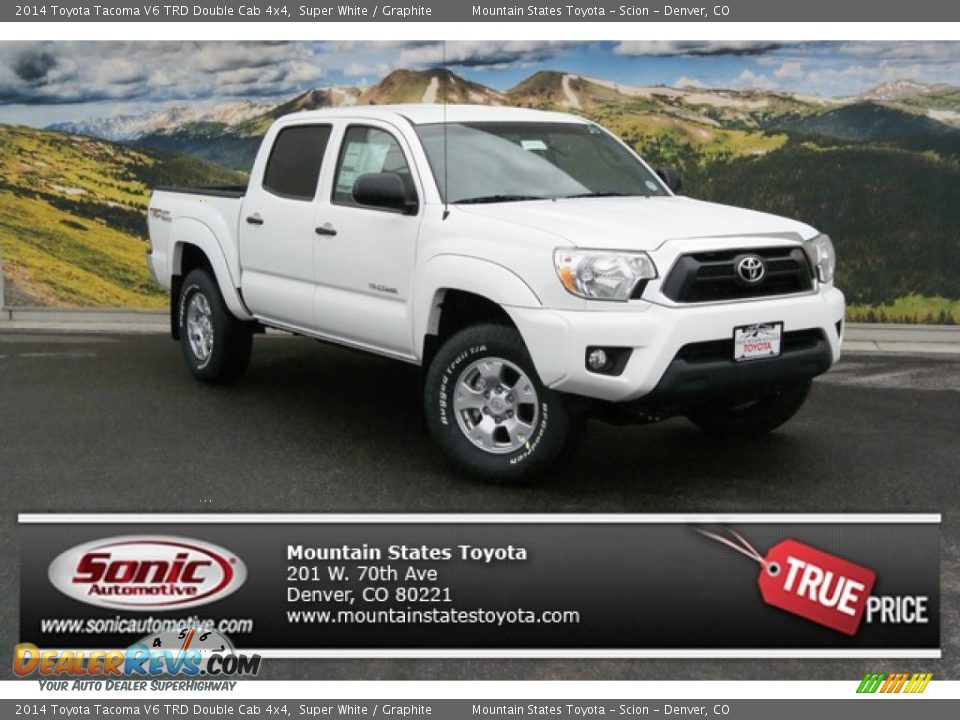 2014 Toyota Tacoma V6 TRD Double Cab 4x4 Super White / Graphite Photo #1